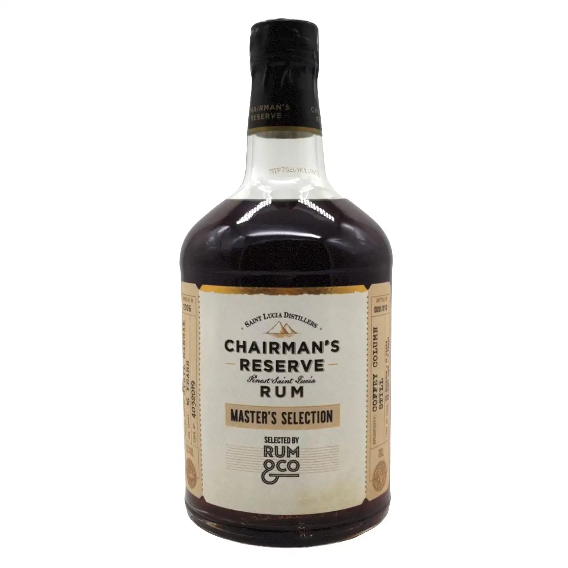 Image of the front of the bottle of the rum Chairman‘s Reserve Master‘s Selection (5. Rum & Co)
