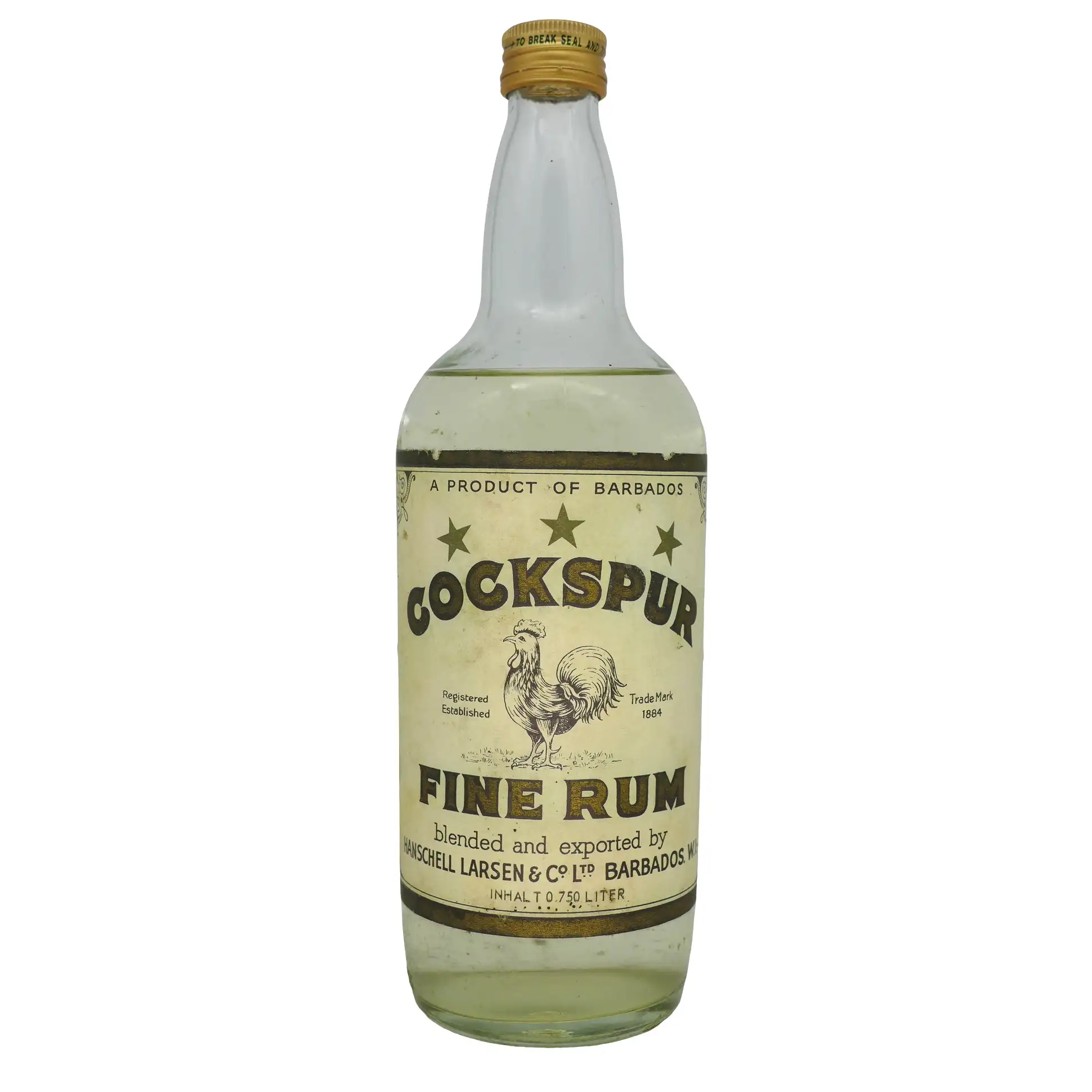 Image of the front of the bottle of the rum Cockspur Five Star Fine Rum