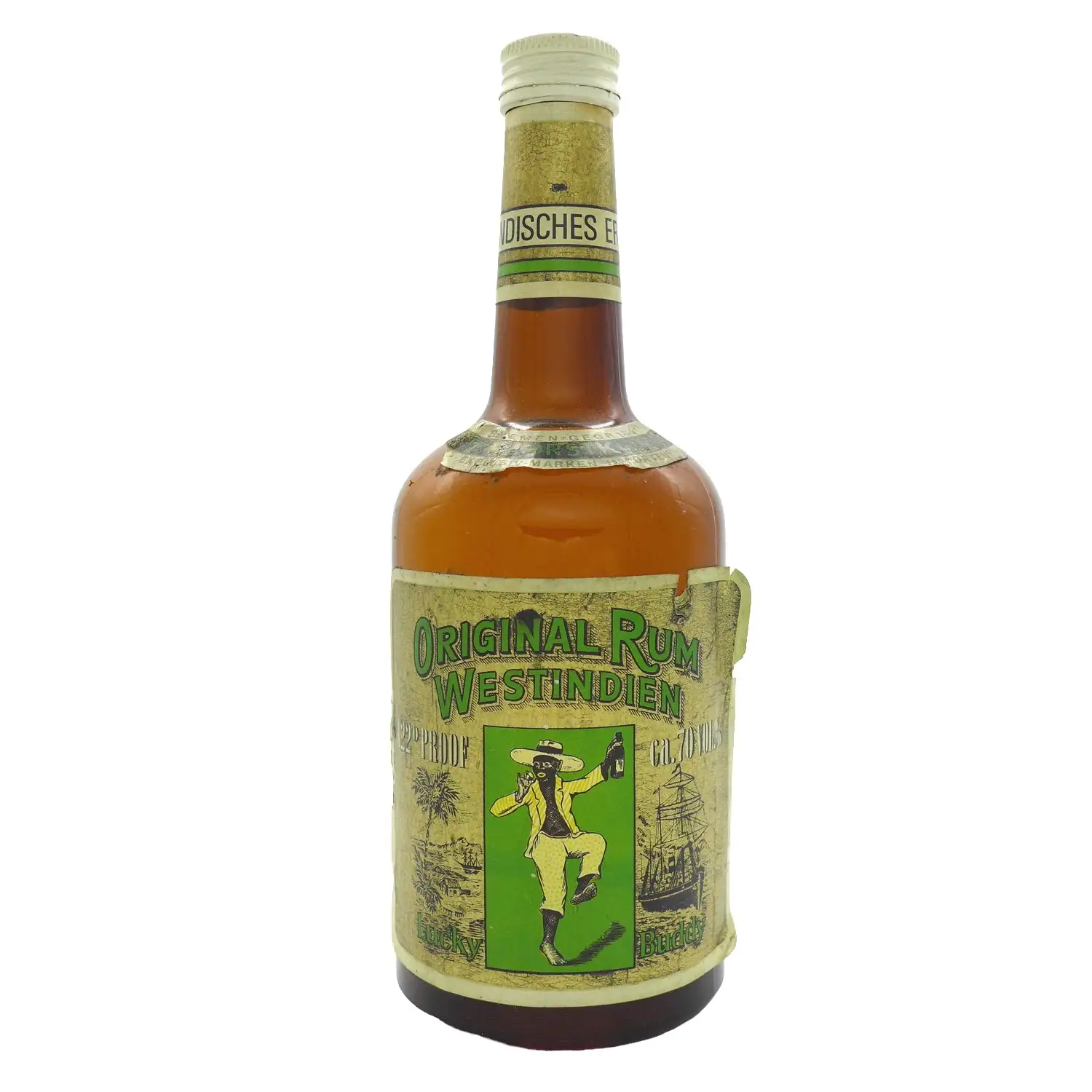 Image of the front of the bottle of the rum Lucky Buddy Original Rum Westindien