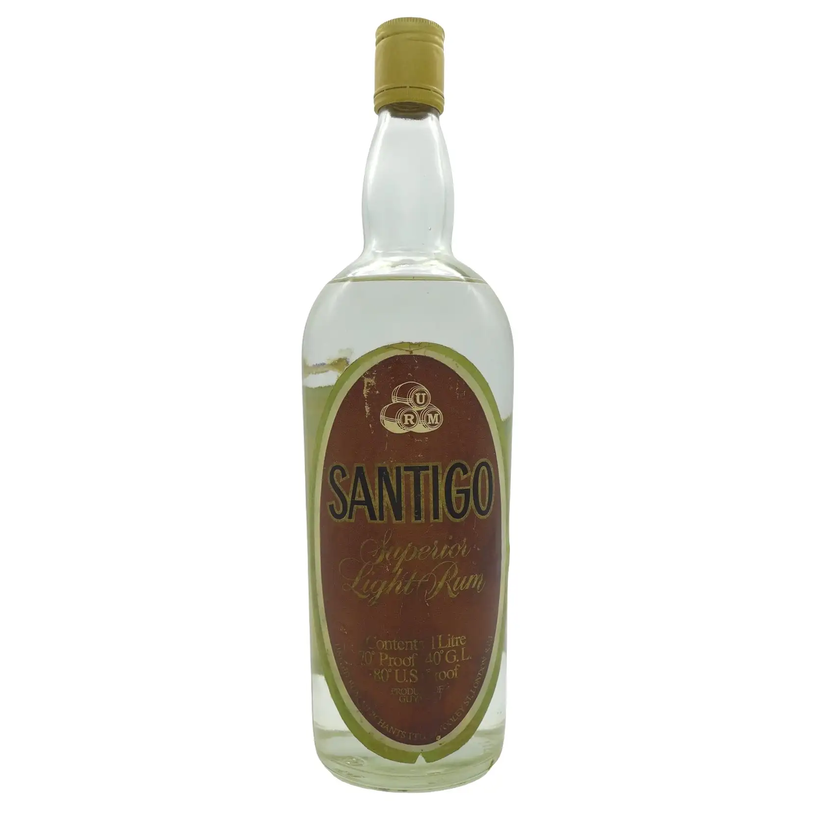 Image of the front of the bottle of the rum Santigo