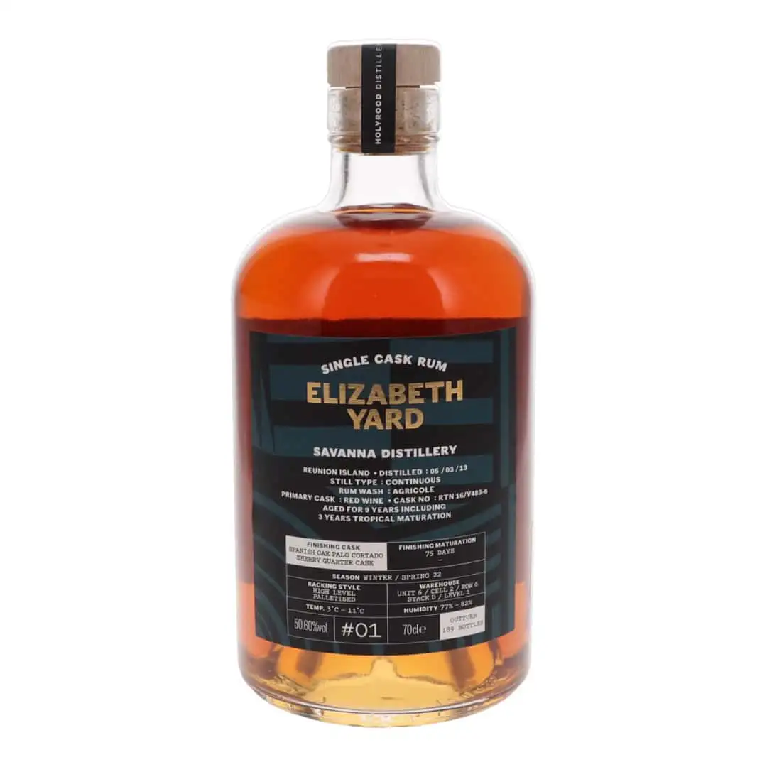 Image of the front of the bottle of the rumElizabeth Yard Single Cask Rum