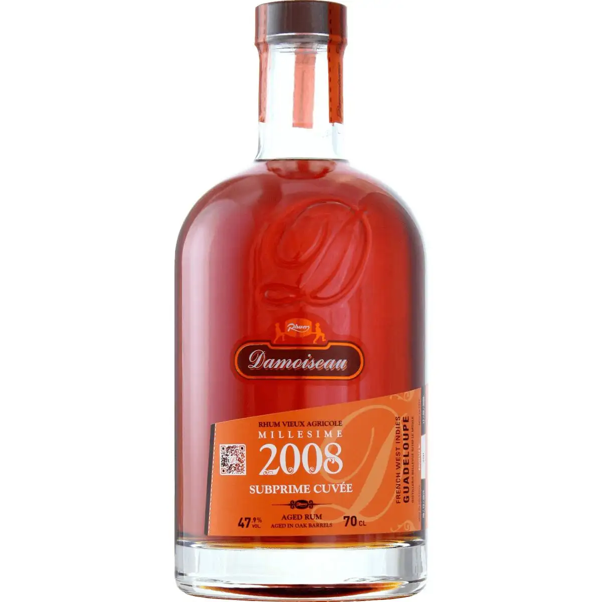 DAMOISEAU - Virgin Cane, rhum blanc agricole 70cl 40° - Guadeloupe