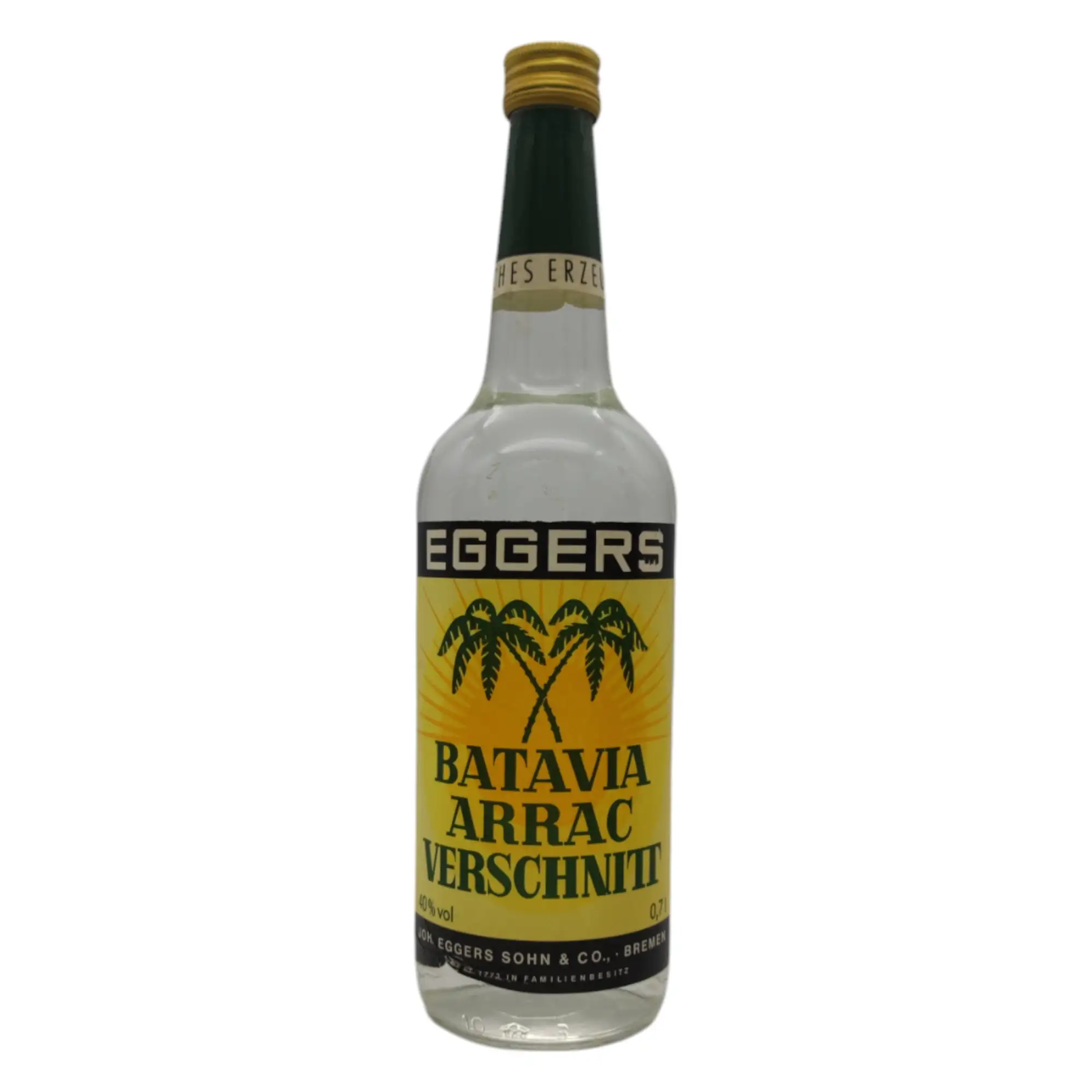 Image of the front of the bottle of the rumEggers Batavia Arrac Verschnitt