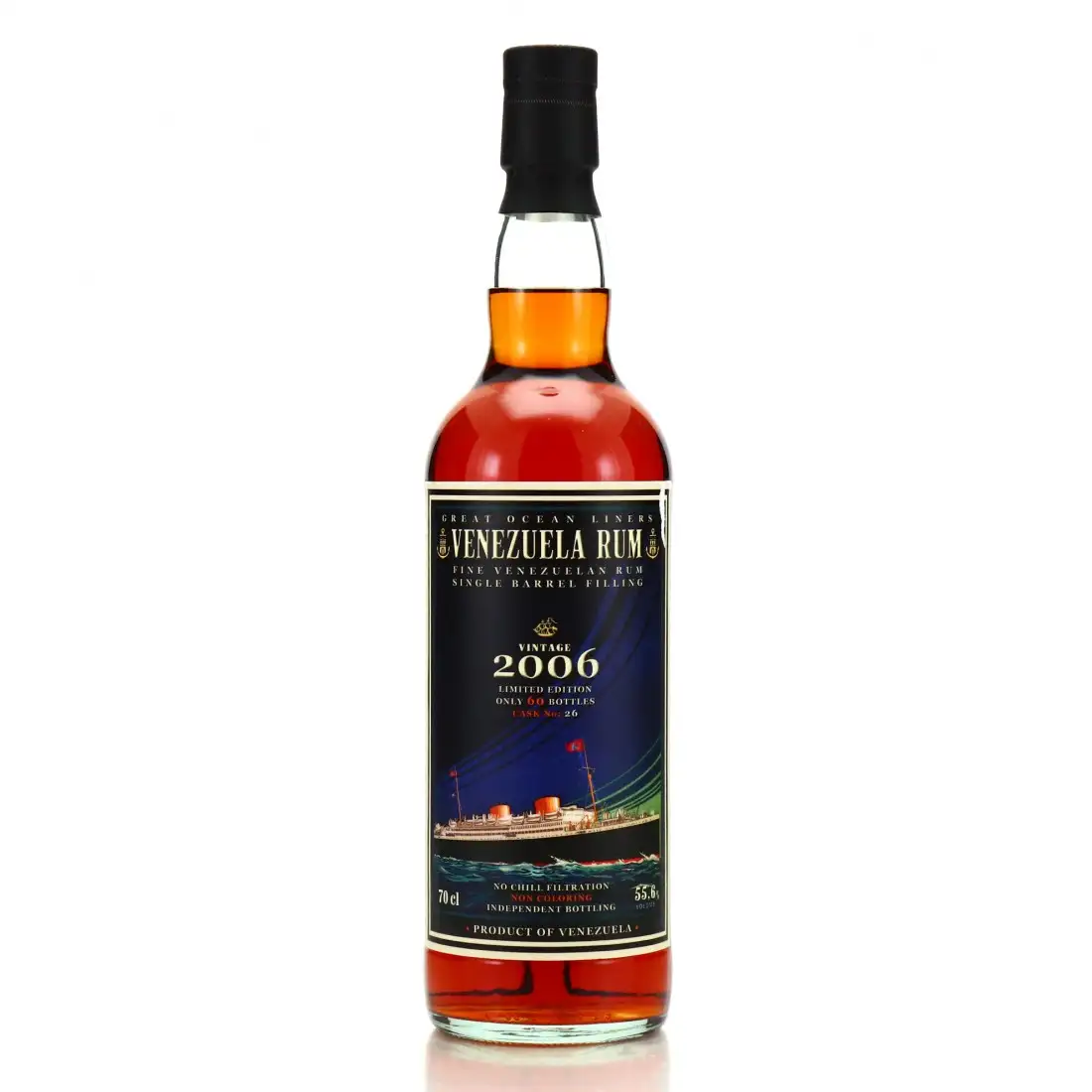 Image of the front of the bottle of the rum Venezuela Rum (Great Ocean Liners)