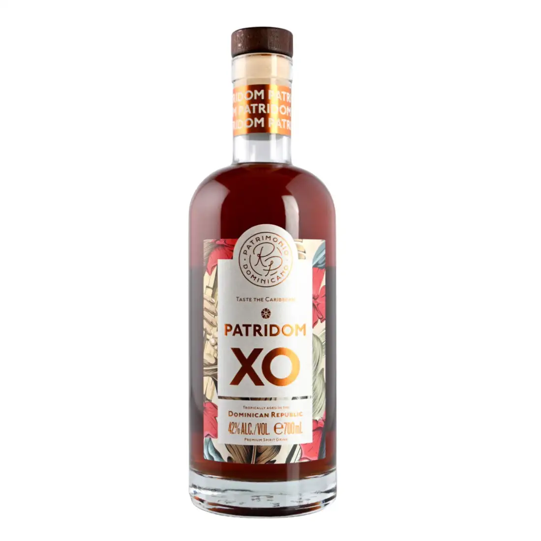 Image of the front of the bottle of the rum Patridom XO