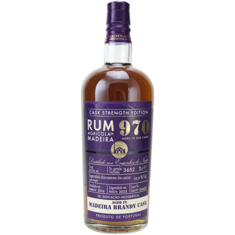 Image of the front of the bottle of the rum 970 Cask Strength Edition (Madeira Brandy Cask)