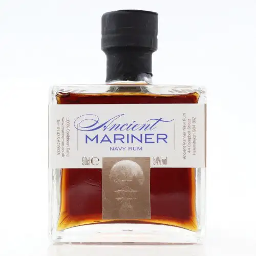 Image of the front of the bottle of the rum Ancient Mariner Navy Rum HTR