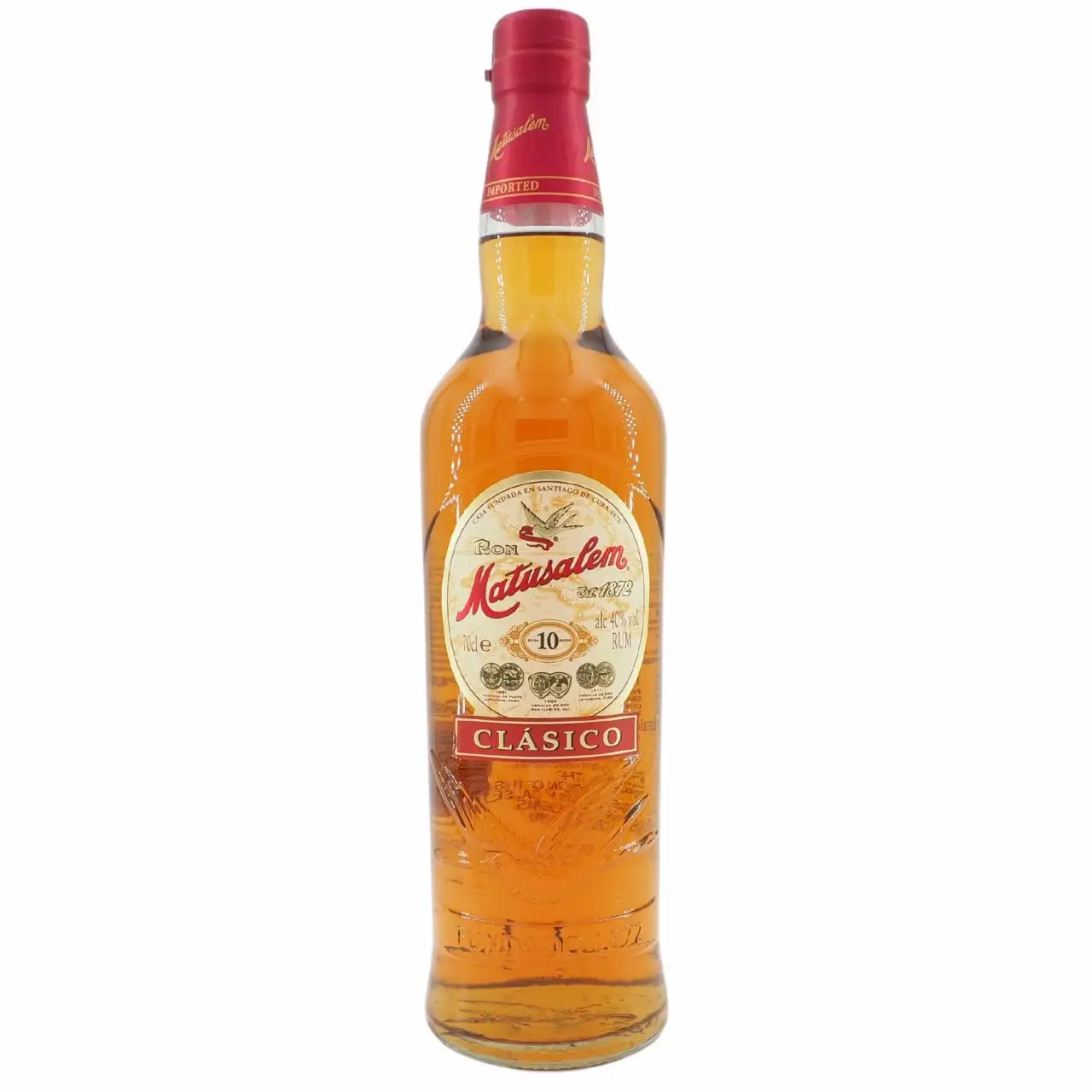 Image of the front of the bottle of the rum Clásico