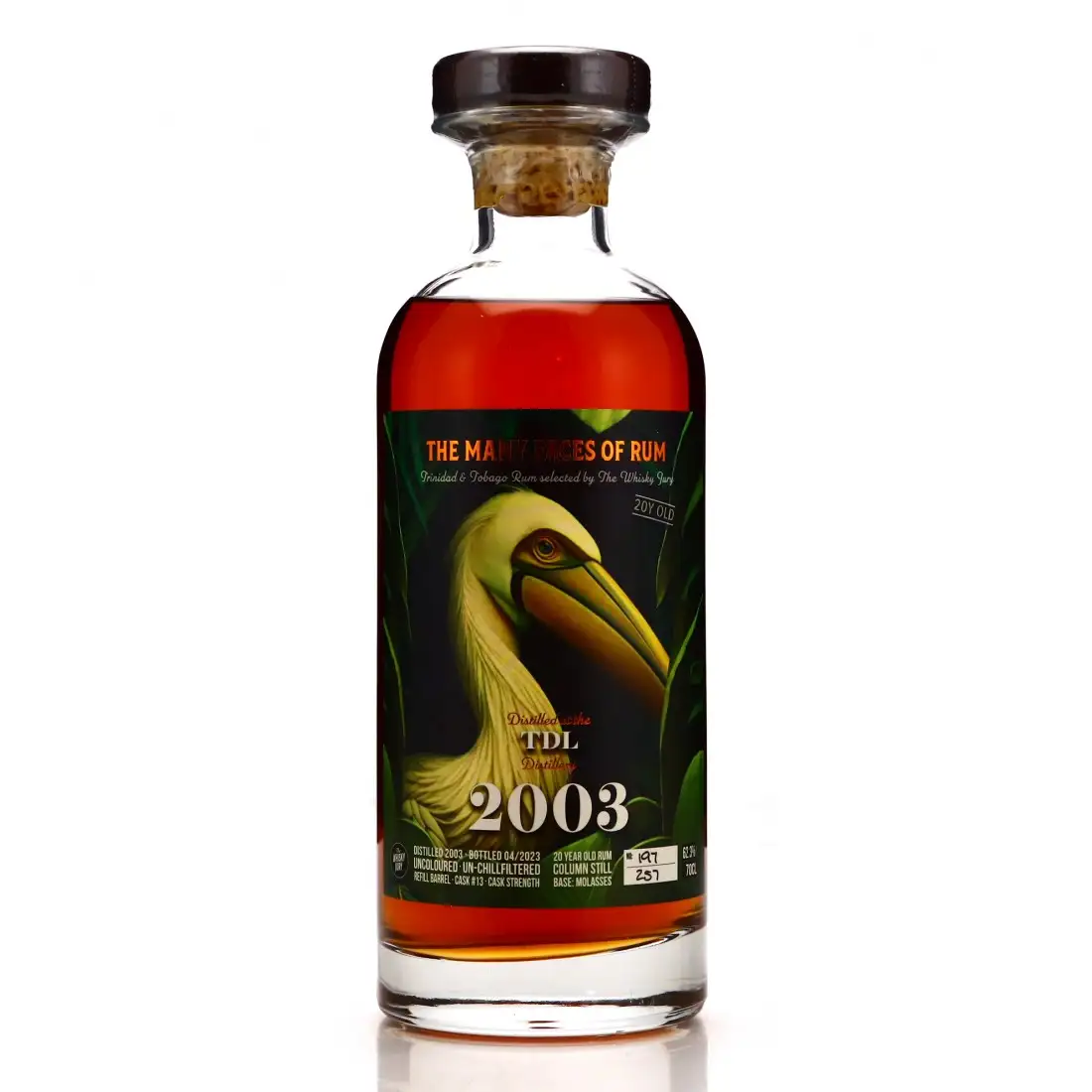 Image of the front of the bottle of the rum The Manu face of rums Trinidad Rum