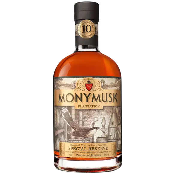 Image of the front of the bottle of the rum Monymusk Plantation Special Reserve