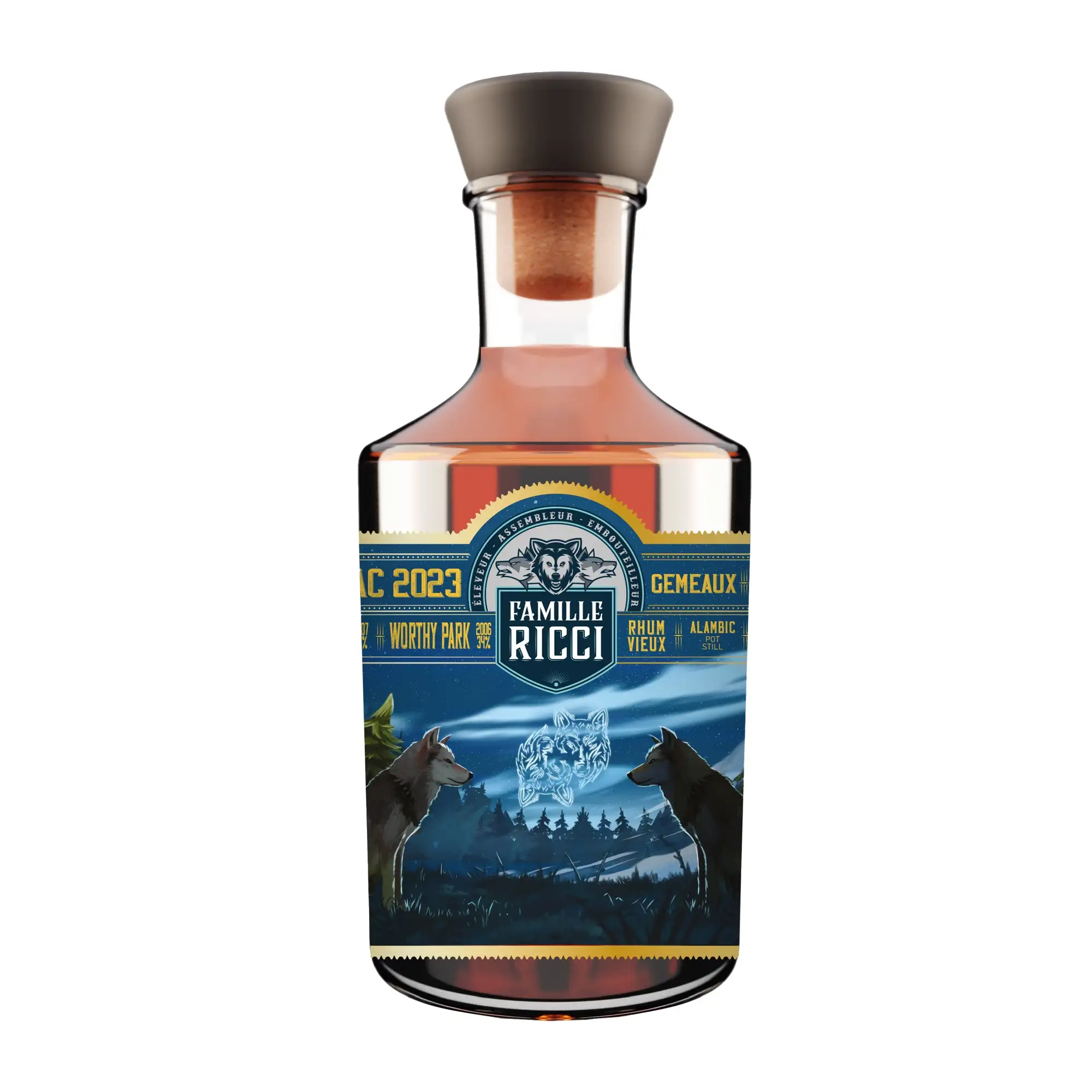 Image of the front of the bottle of the rumZodiac 2023 Gemeaux