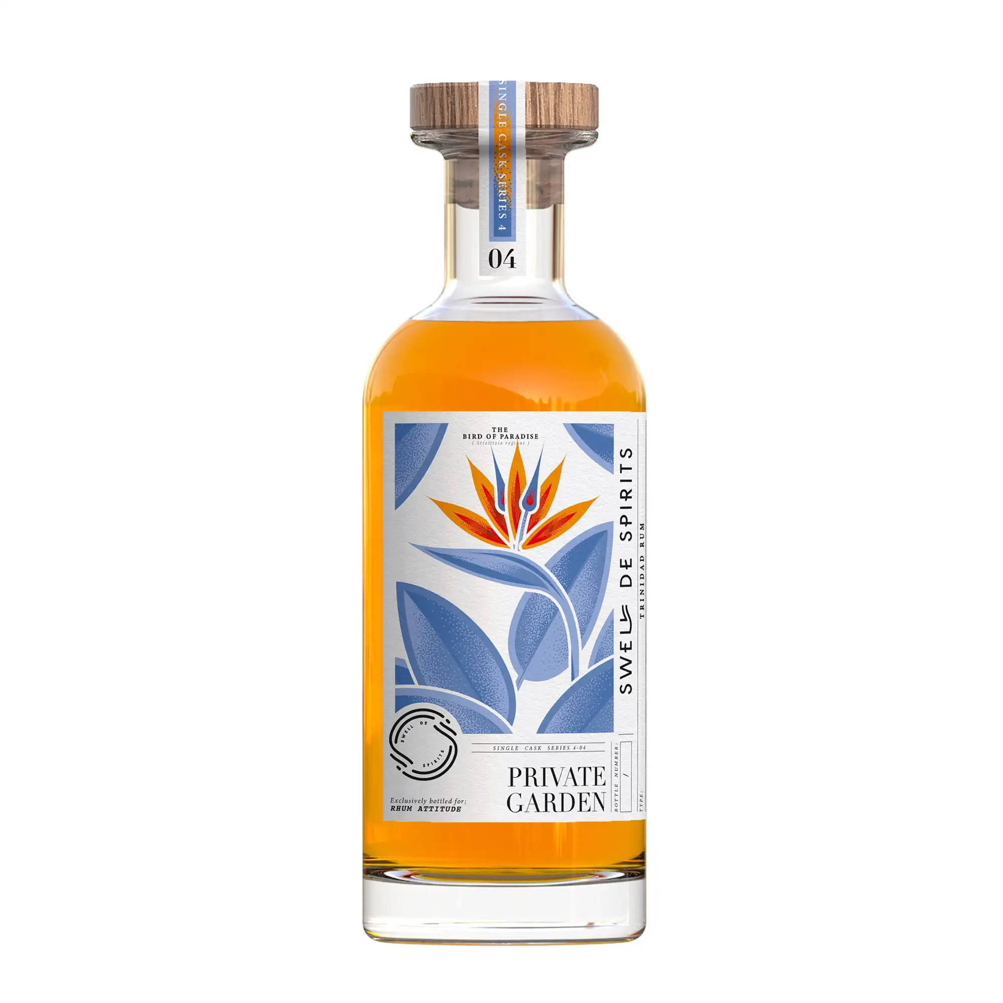Image of the front of the bottle of the rum Private Garden #4
