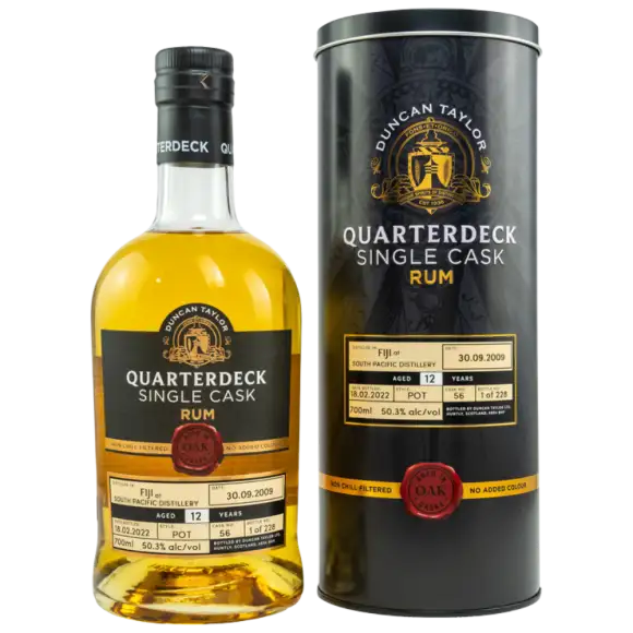 Image of the front of the bottle of the rumQuarterdeck Single Cask Fiji