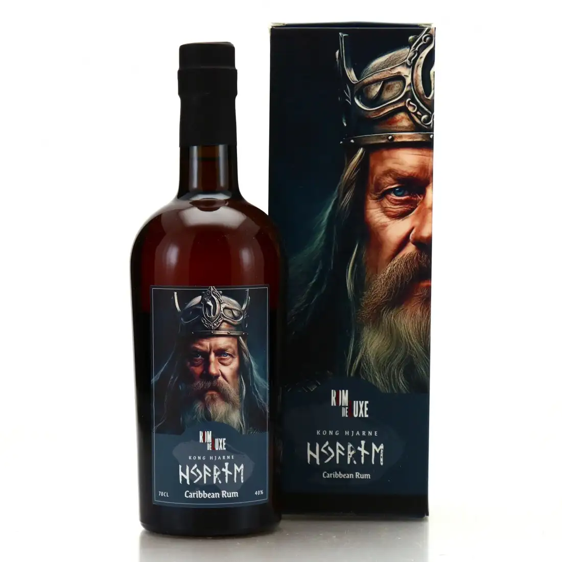 Image of the front of the bottle of the rum Kong Hjarne - Caribbean Rum
