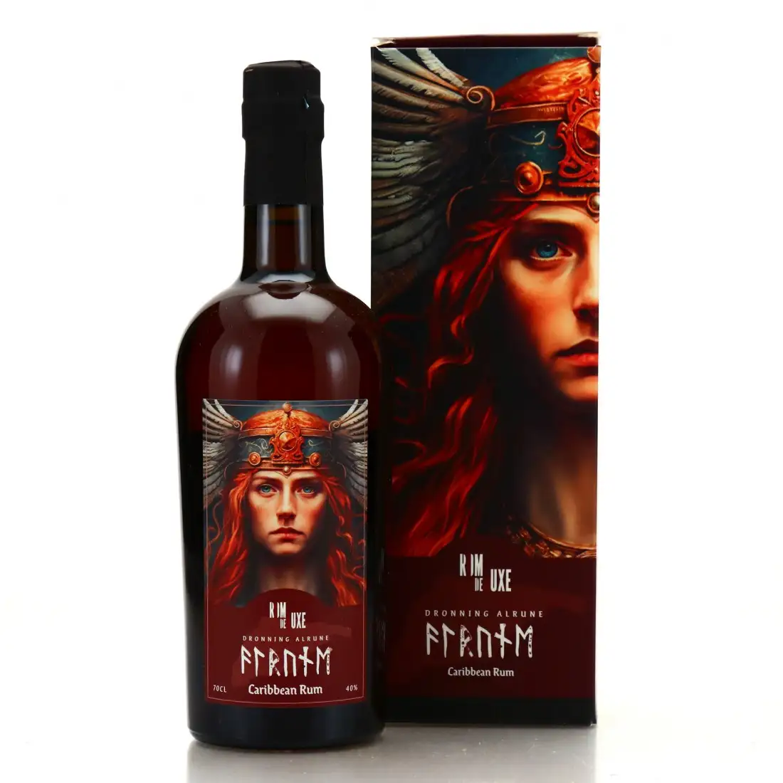 Image of the front of the bottle of the rumDronning Alrune - Caribbean Rum