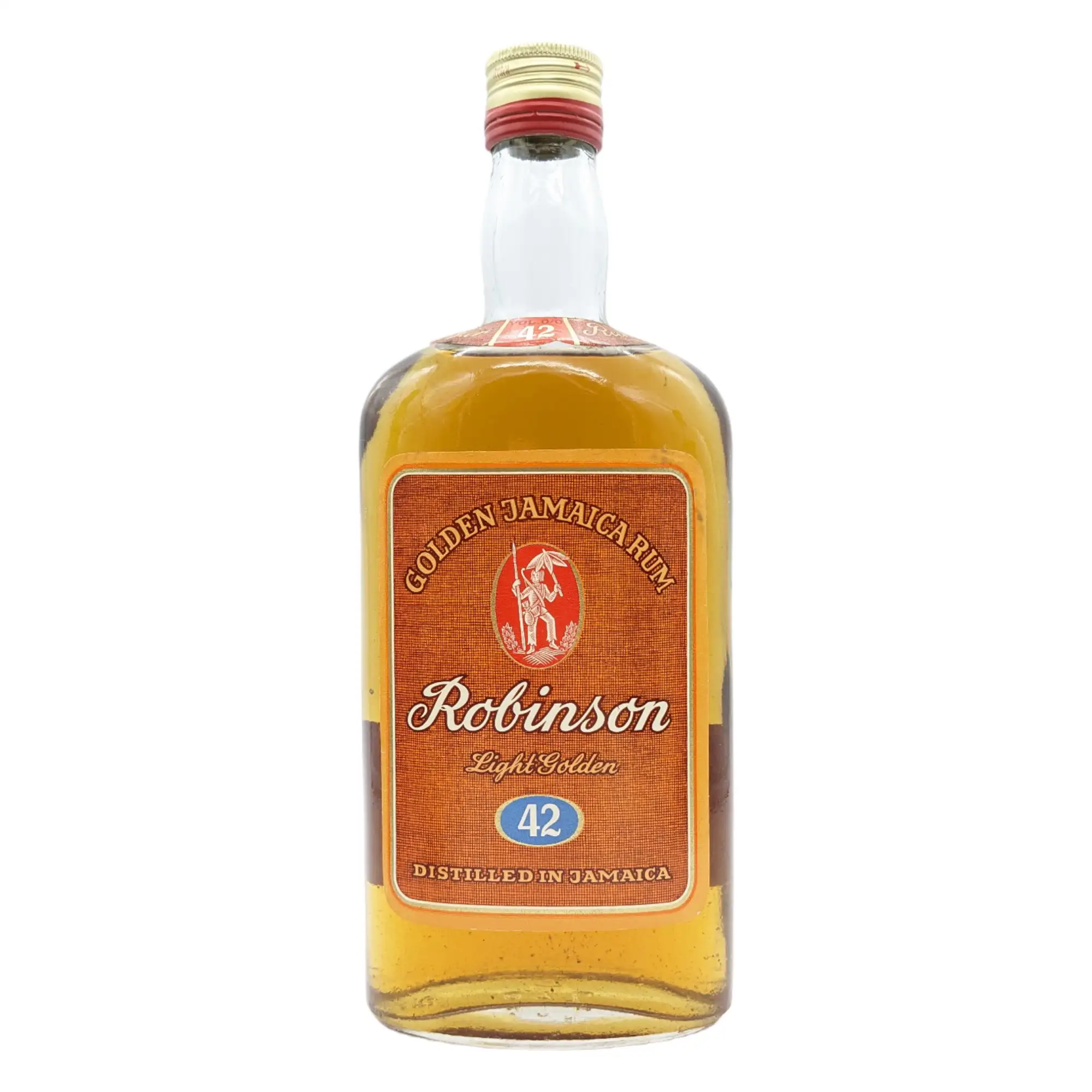 Image of the front of the bottle of the rum Robinson Golden Jamaica Rum Light Golden