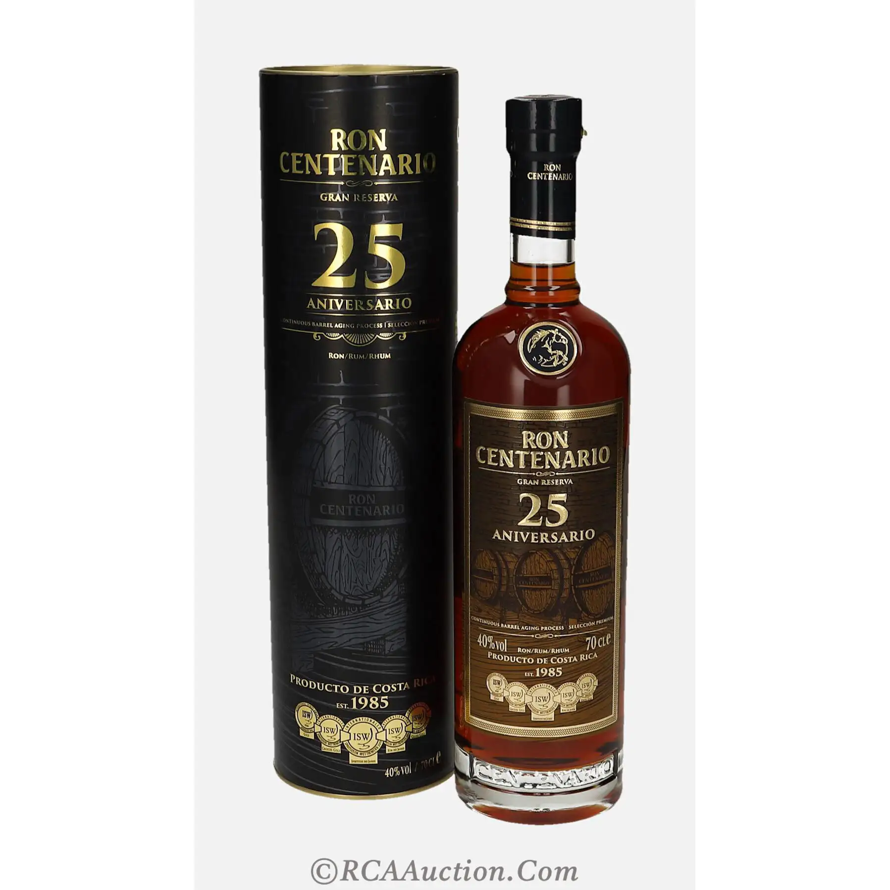 Image of the front of the bottle of the rumCentenario Gran Reserva (25 Aniversario)