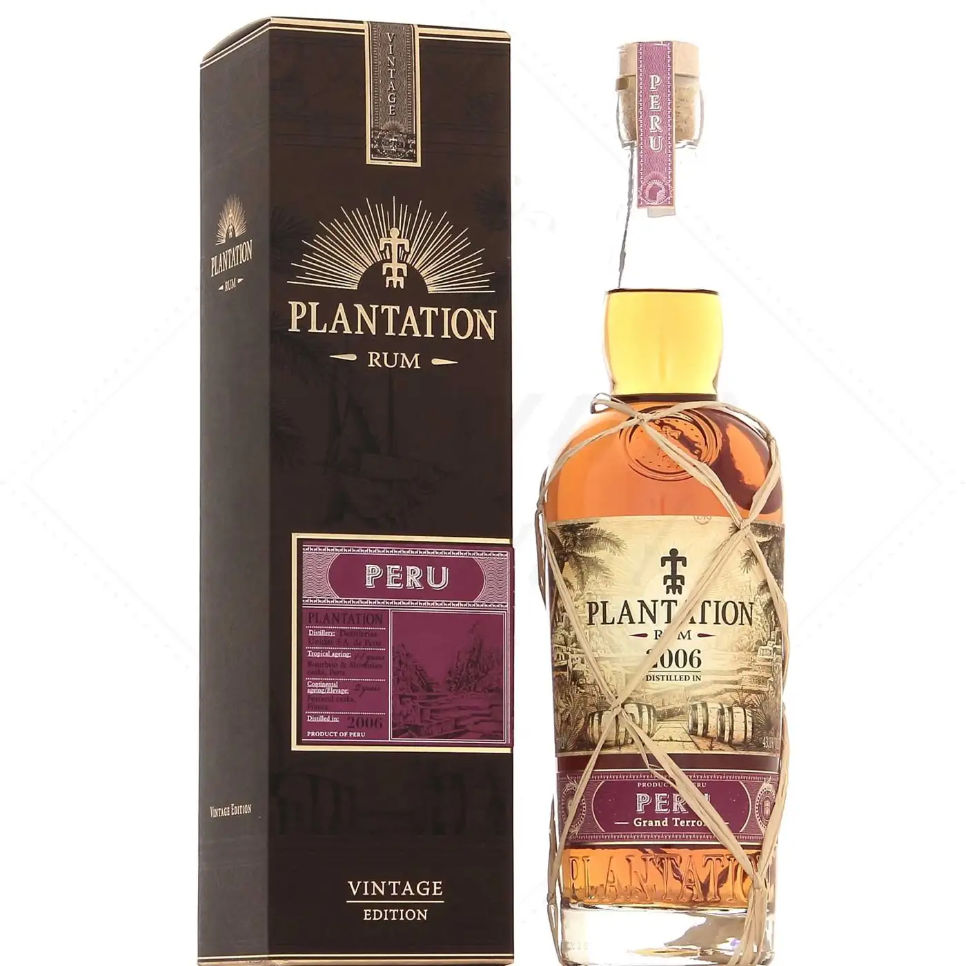 Image of the front of the bottle of the rum Plantation Peru