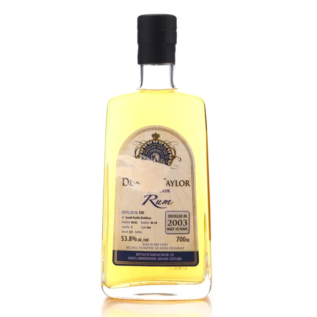 Bottle of Duncan Taylor South Pacific Single Cask Rum