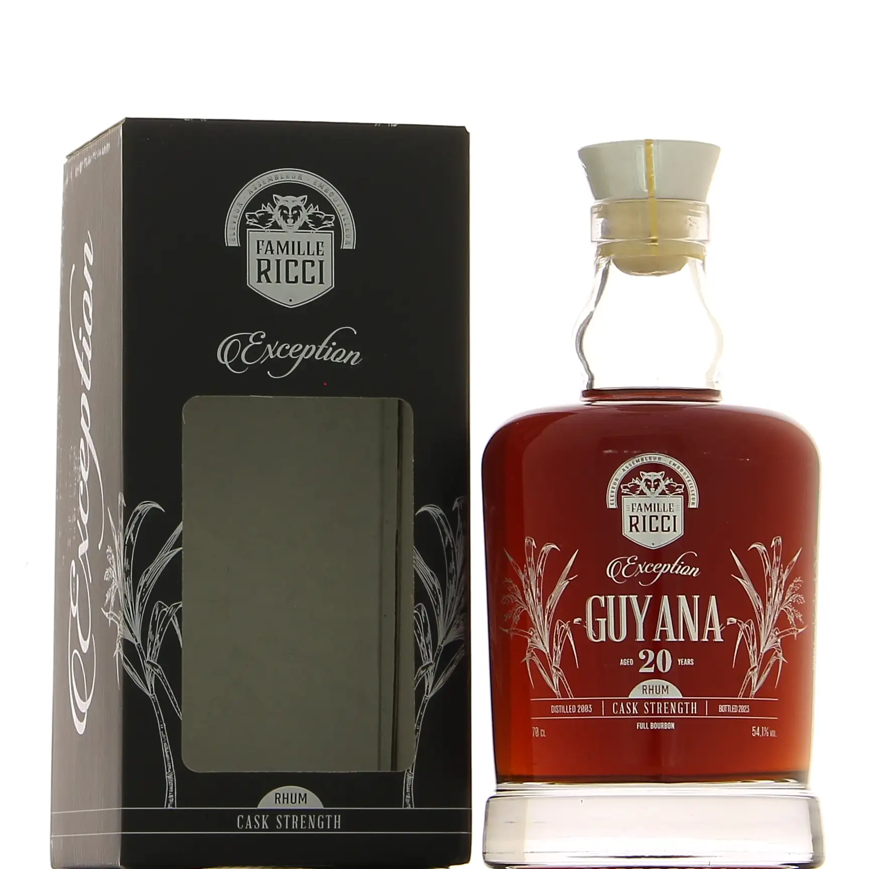 Image of the front of the bottle of the rumException