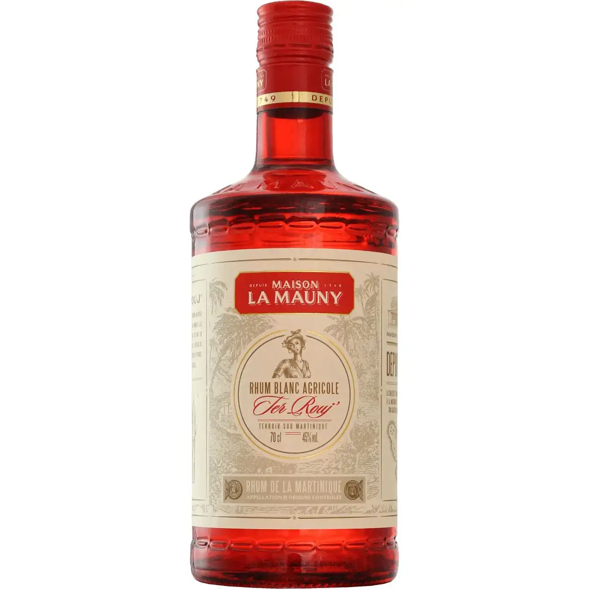Image of the front of the bottle of the rumTer Rouj