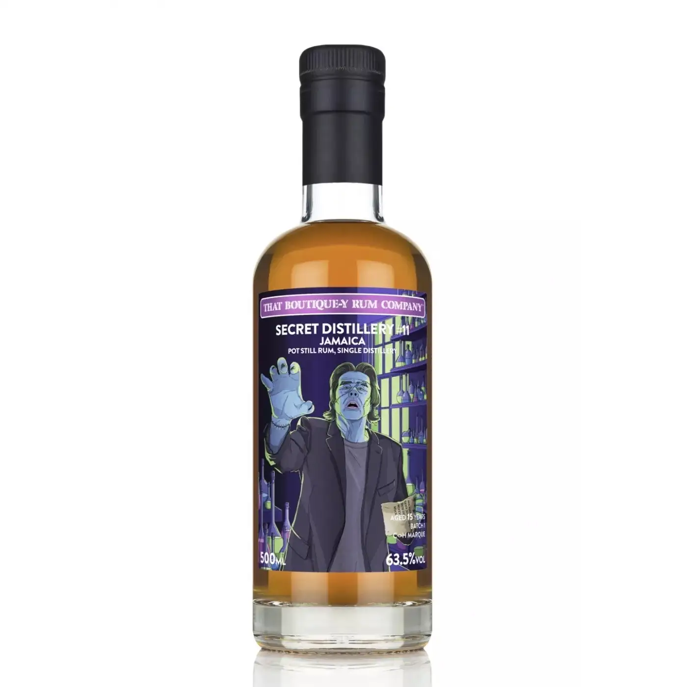 Image of the front of the bottle of the rum Secret Distillery #11 C<>H