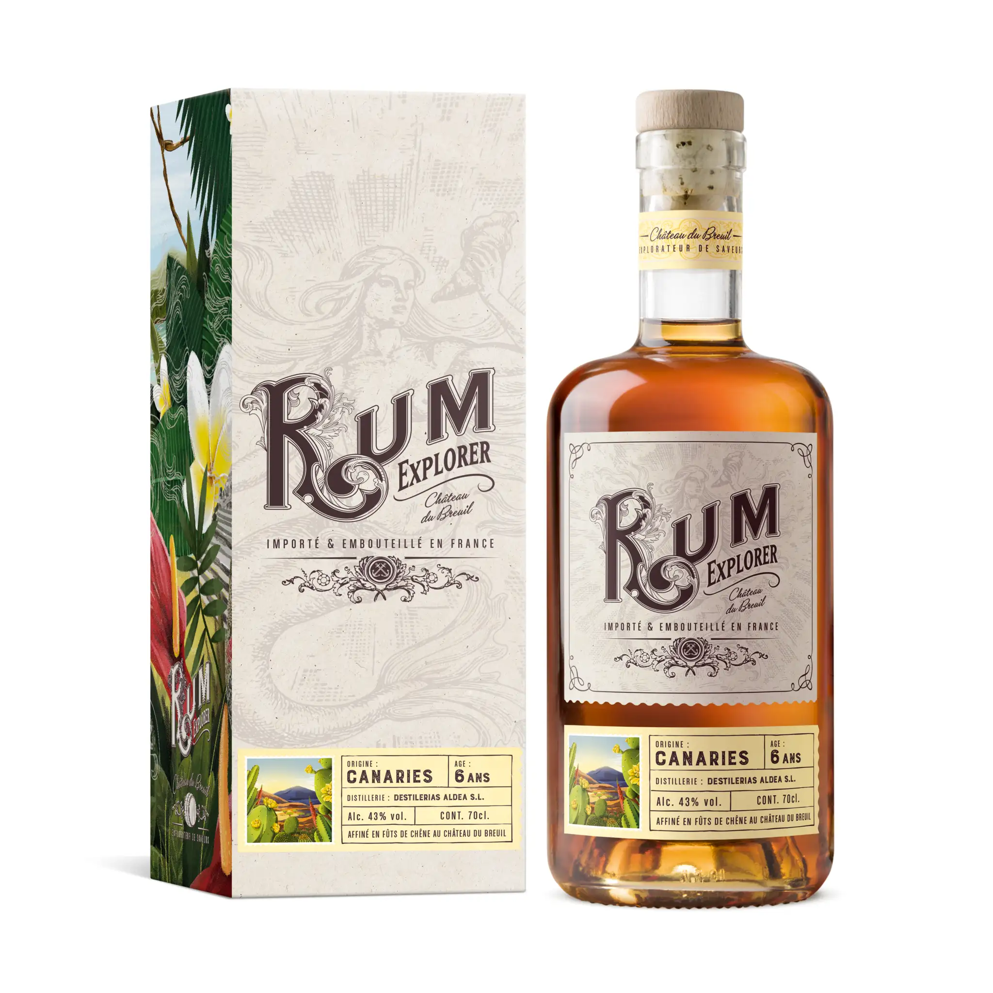 Image of the front of the bottle of the rumRum Explorer Canaries