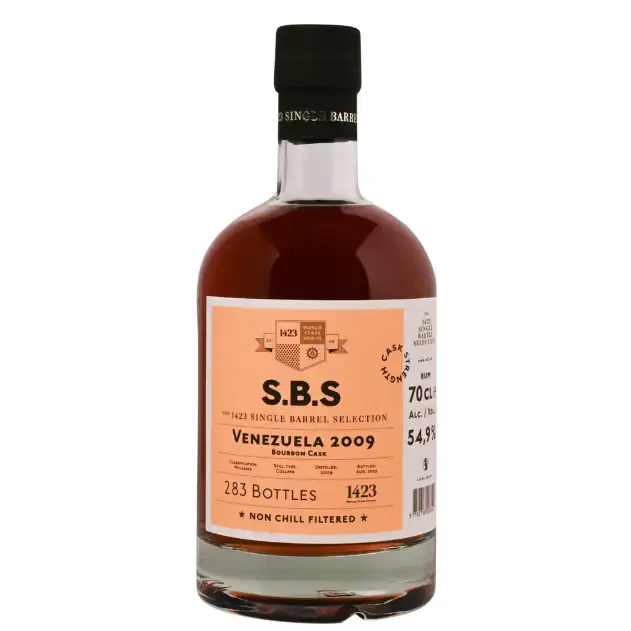 Image of the front of the bottle of the rumS.B.S Venezuela (Bourbon Cask)