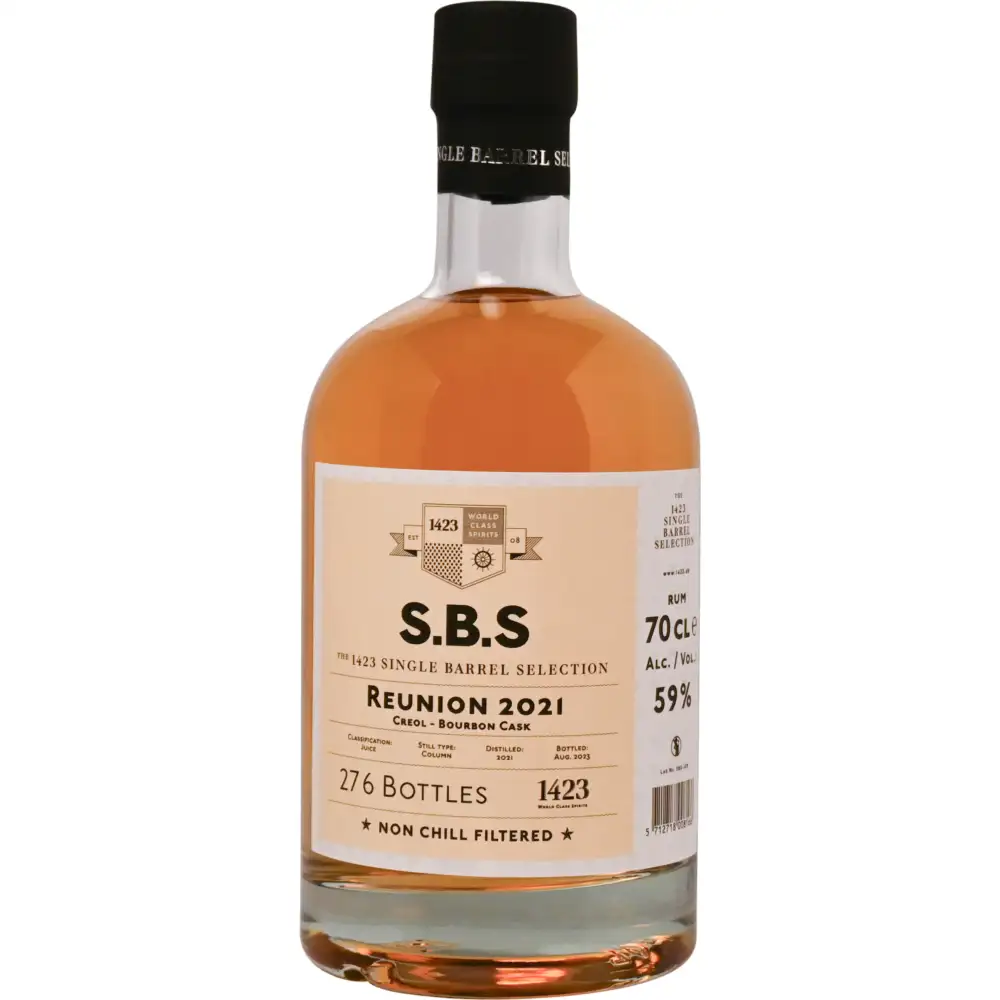 Image of the front of the bottle of the rumS.B.S Reunion 2021 Creole - Bourbon Cask