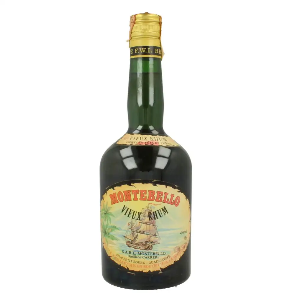 Image of the front of the bottle of the rum Montebello Vieux Rhum