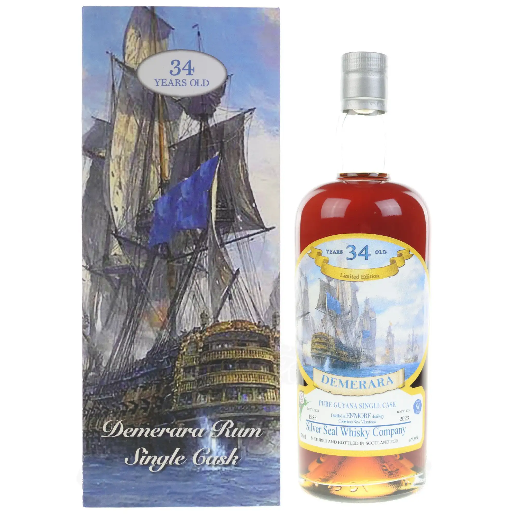 Image of the front of the bottle of the rumDemerara New Vibrations