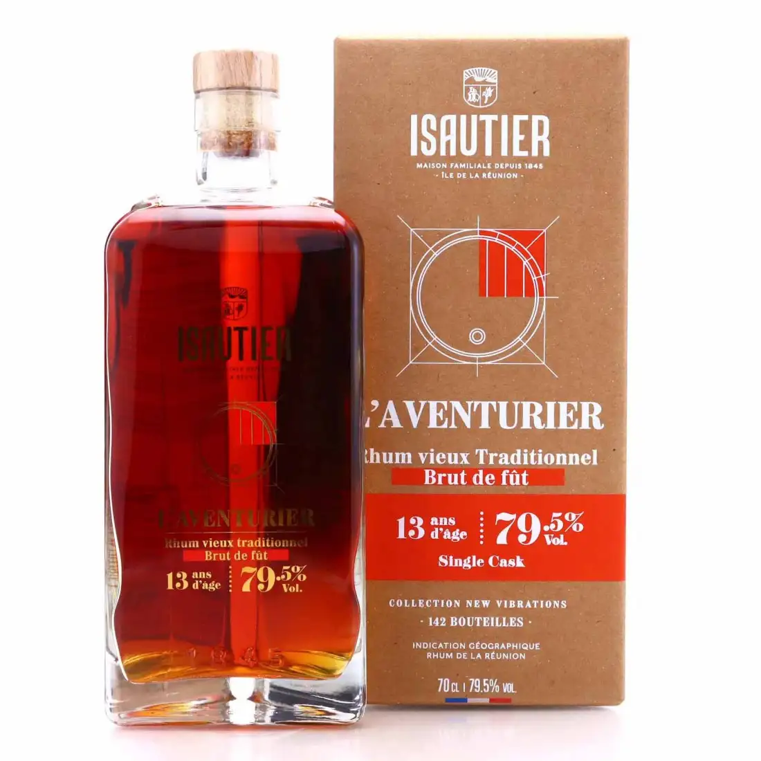 Image of the front of the bottle of the rumL’Aventurier Rhum Vieux Traditionnel - Brut de fût (LMDW)