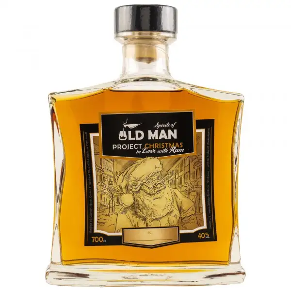 Image of the front of the bottle of the rum Spirits of Old Man Rum Project Christmas in Love with Rum