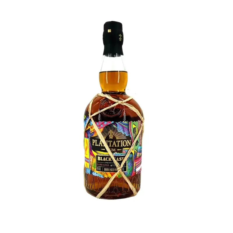 Image of the front of the bottle of the rum Plantation Black Cask (Barbados & Venezuela)