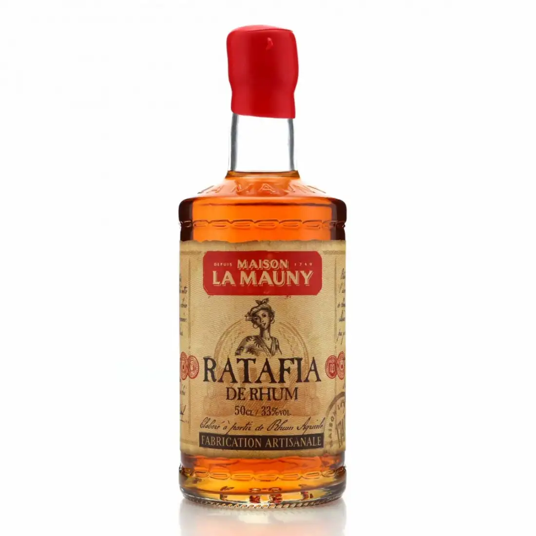 Image of the front of the bottle of the rum Ratafia de Rhum