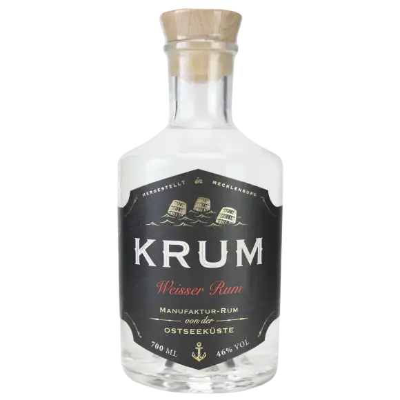 Image of the front of the bottle of the rumKrum Weisser Rum