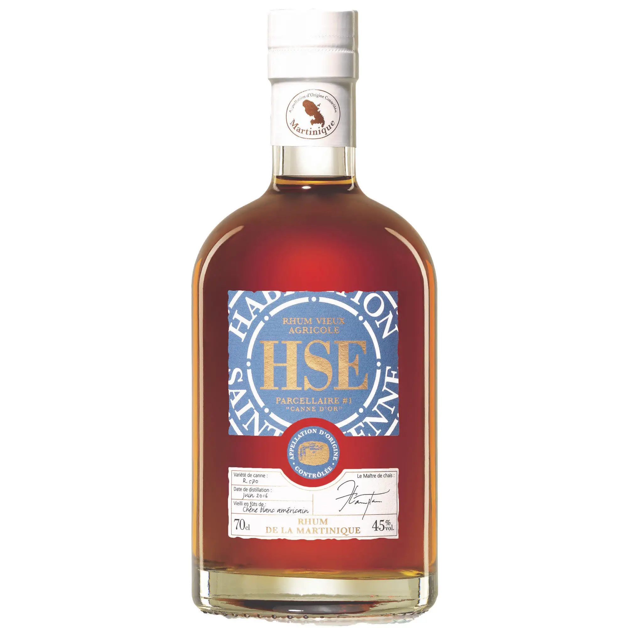 Image of the front of the bottle of the rumHSE Parcellaire #1 Canne d’Or VO