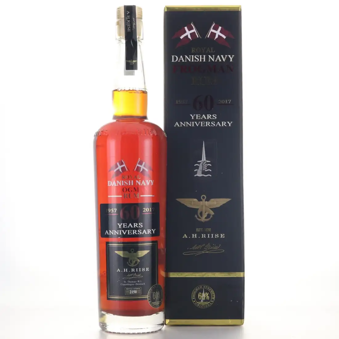 Image of the front of the bottle of the rumFrogman Rum 60 Years Anniversary Edition 1957-2017