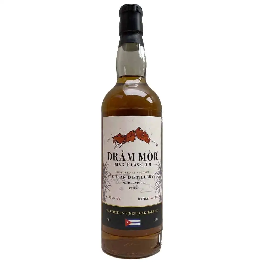 Image of the front of the bottle of the rumCuban Distillery