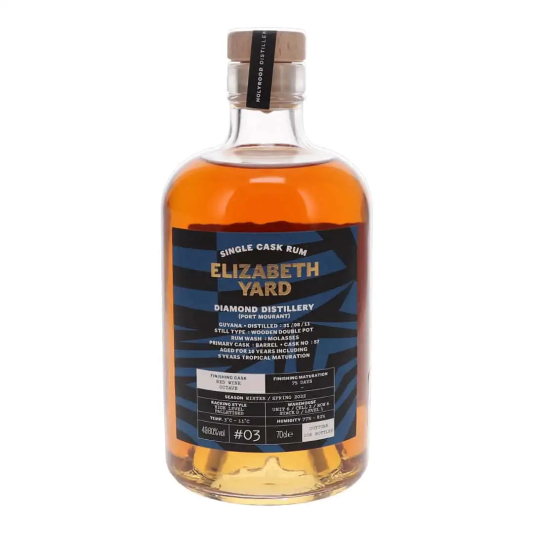 Image of the front of the bottle of the rum Elizabeth Yard Diamond (Port Mourant) Diamond Distillery