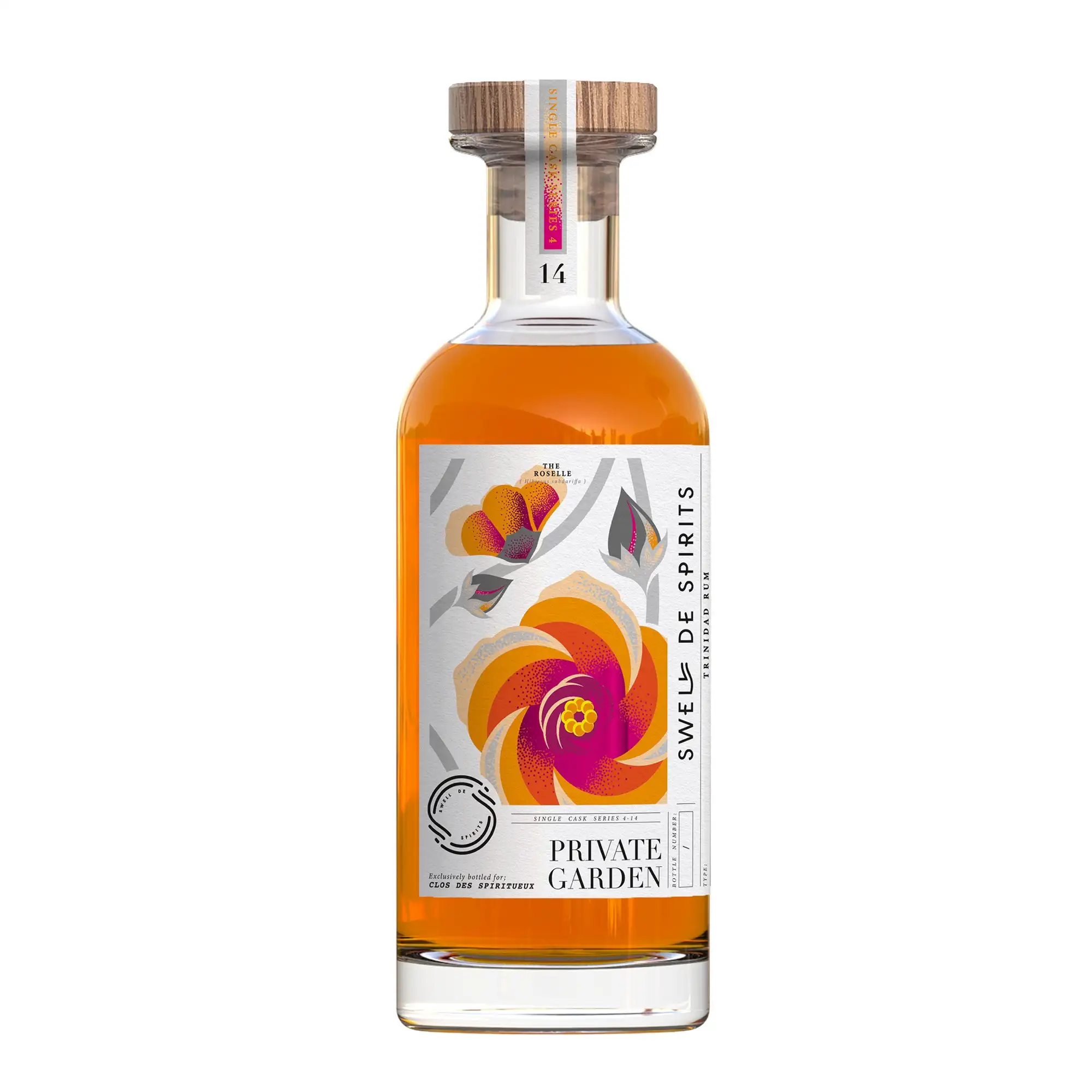 Image of the front of the bottle of the rum Private Garden No. 14 (Clos des Spiritueux)