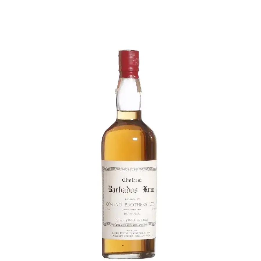 Image of the front of the bottle of the rumChoicest Barbados Rum 1930s