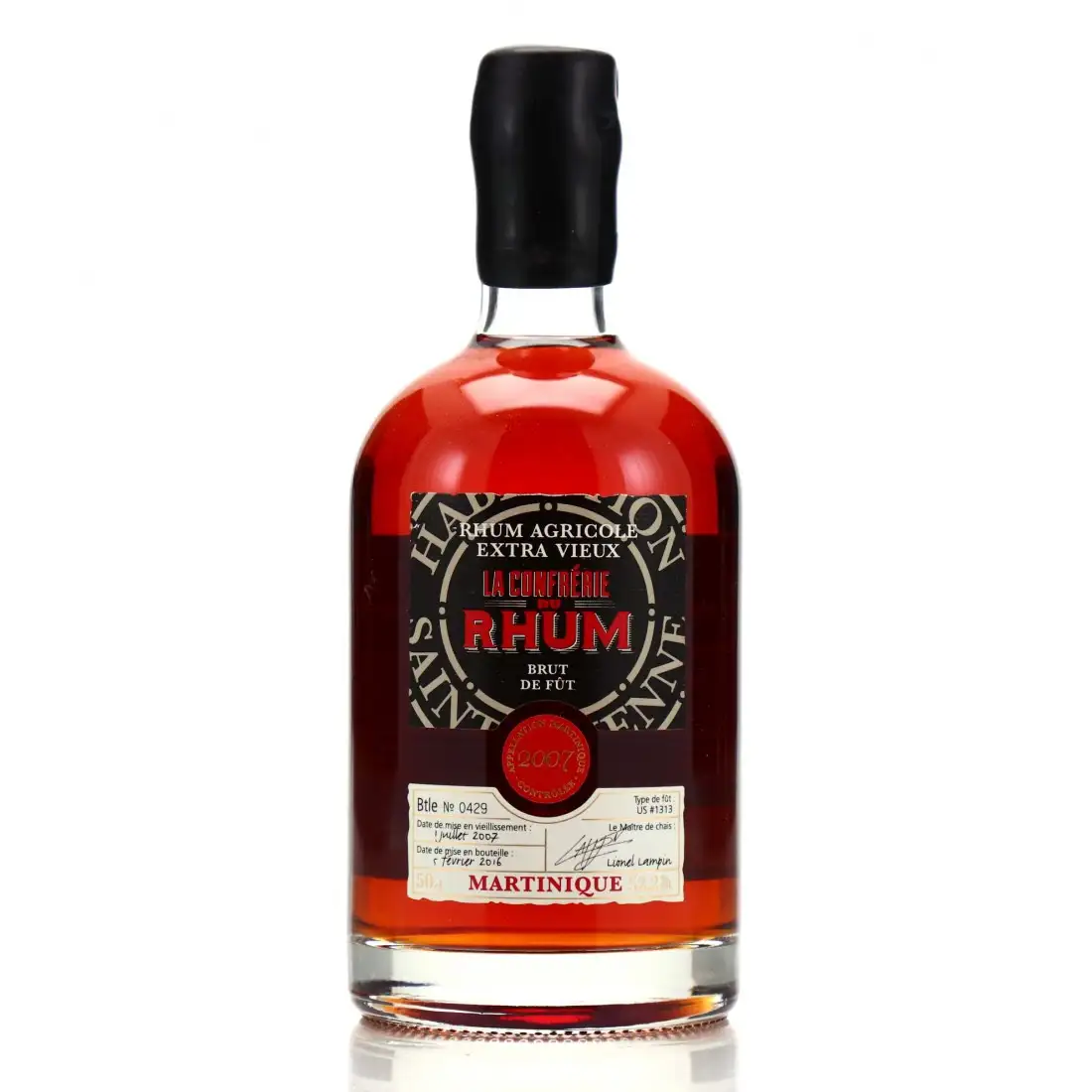 Image of the front of the bottle of the rumHSE La Confrérie du Rhum