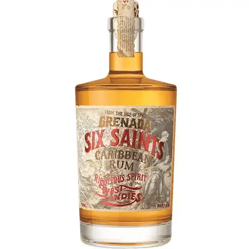 Image of the front of the bottle of the rum Six Saints