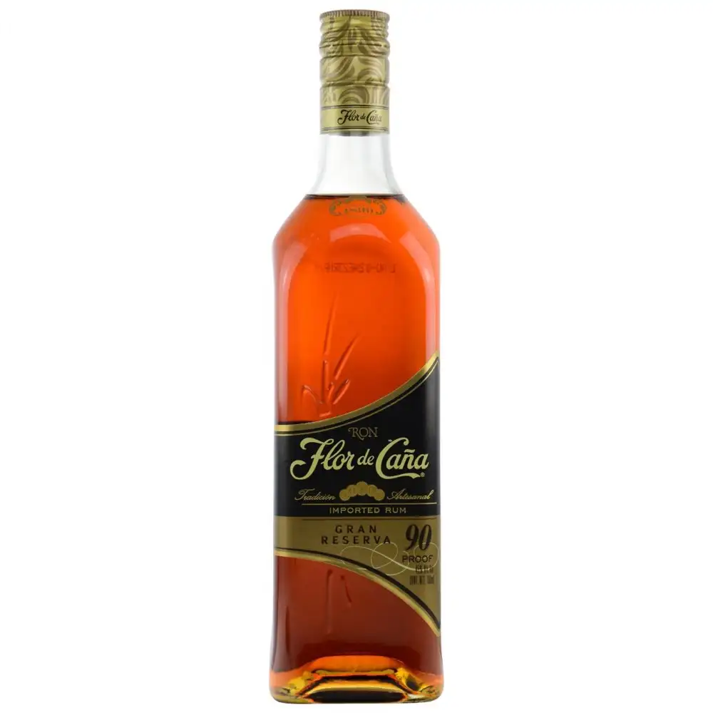 Image of the front of the bottle of the rum Flor de Caña Gran Reserva 90 Proof