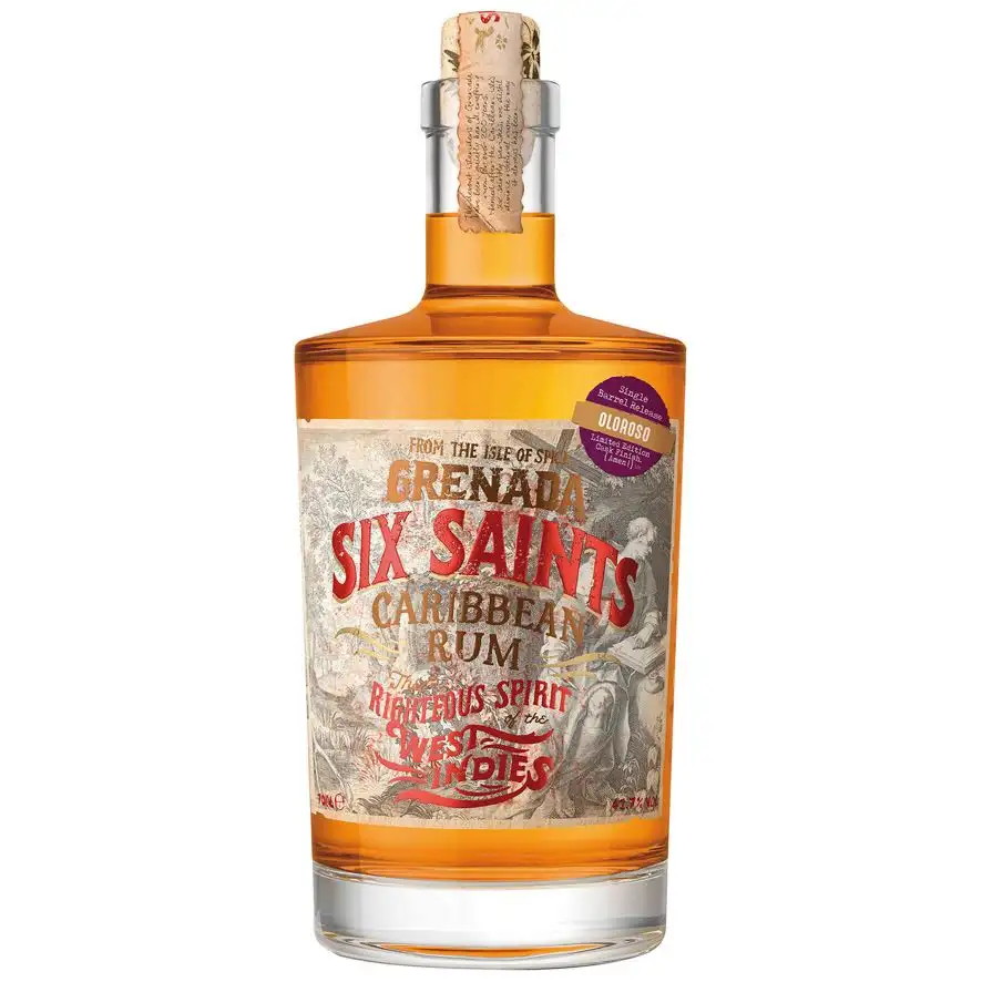 Image of the front of the bottle of the rum Six Saints Oloroso Finish