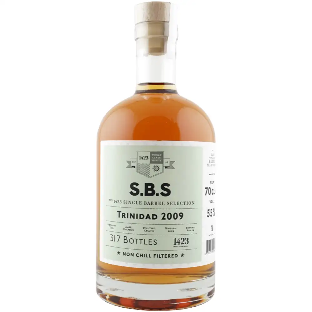 Image of the front of the bottle of the rumS.B.S Trinidad
