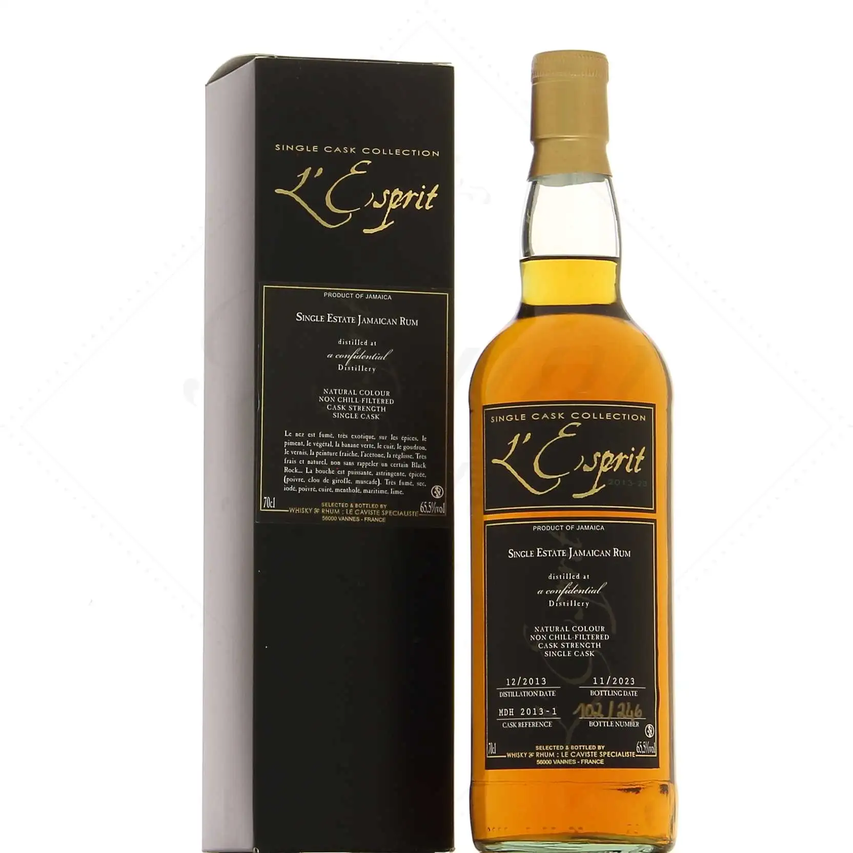 Image of the front of the bottle of the rumL‘Esprit Single Estate Jamaican Rum
