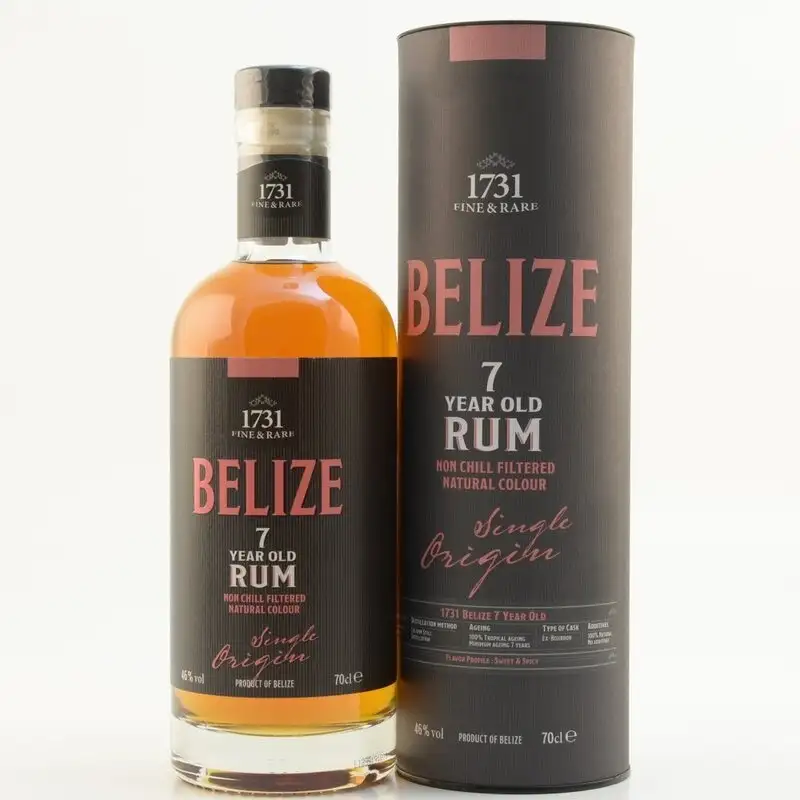 Image of the front of the bottle of the rum Belize