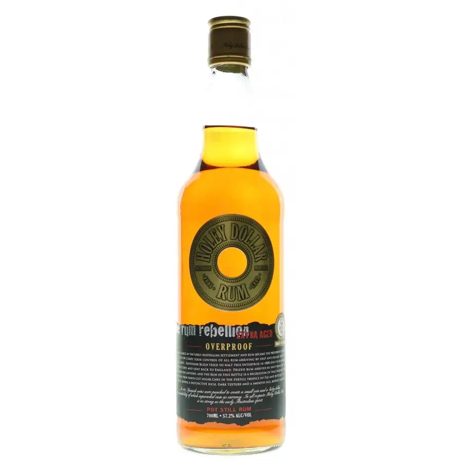 Image of the front of the bottle of the rum Overproof